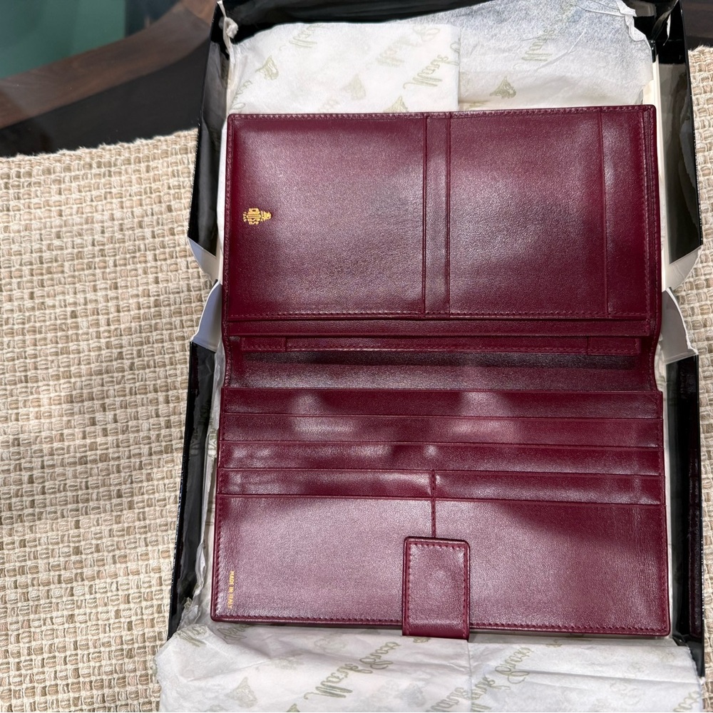 Classic Mark Cross Burgundy Leather Women's Wallet